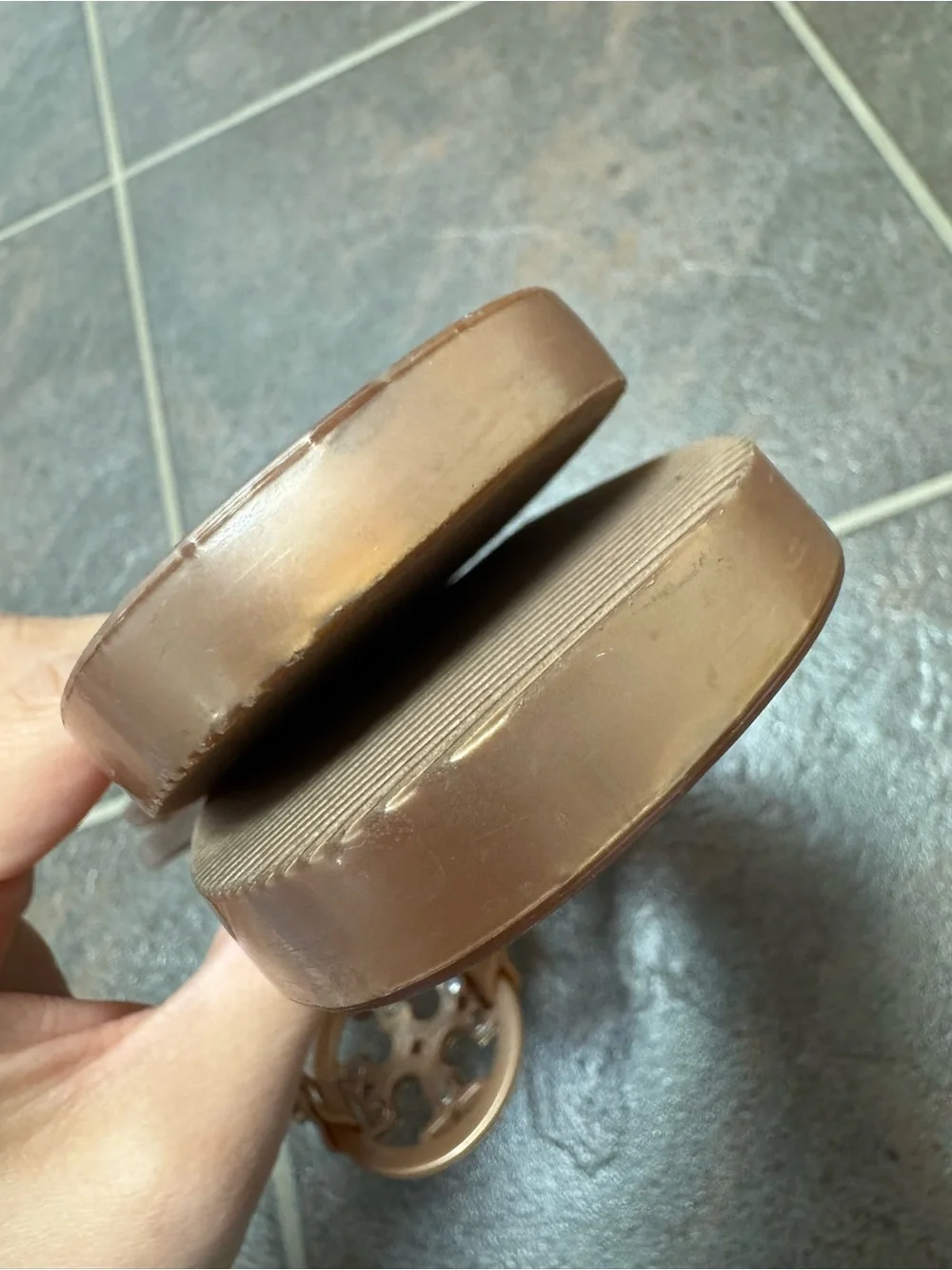 Tory Burch TB Mini Miller Metallic Logo Jelly Thong Slip On Sandals Rose Gold 10